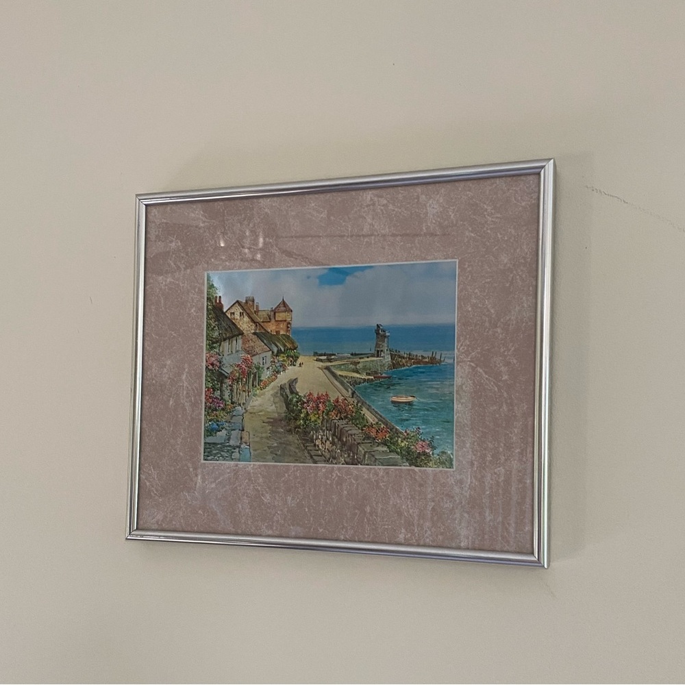 Foil Litho Print of Lynmouth Harbour in Devon England size 11”x13”